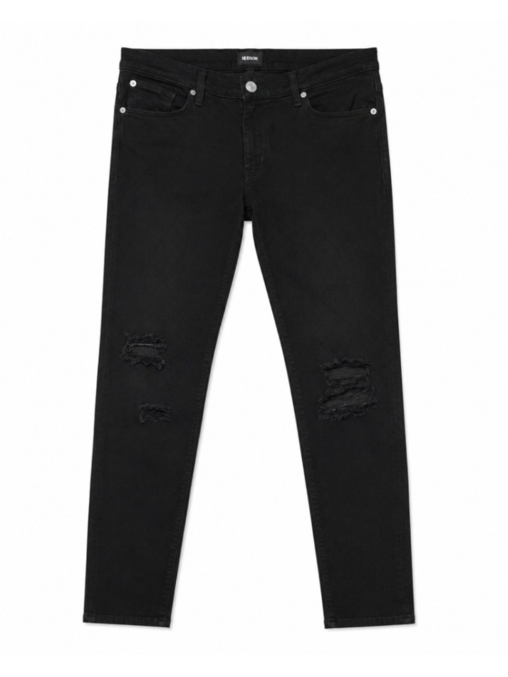 Hudson Women’s Size 32 Black Super High Rise Distressed Skinny Straight Jeans
